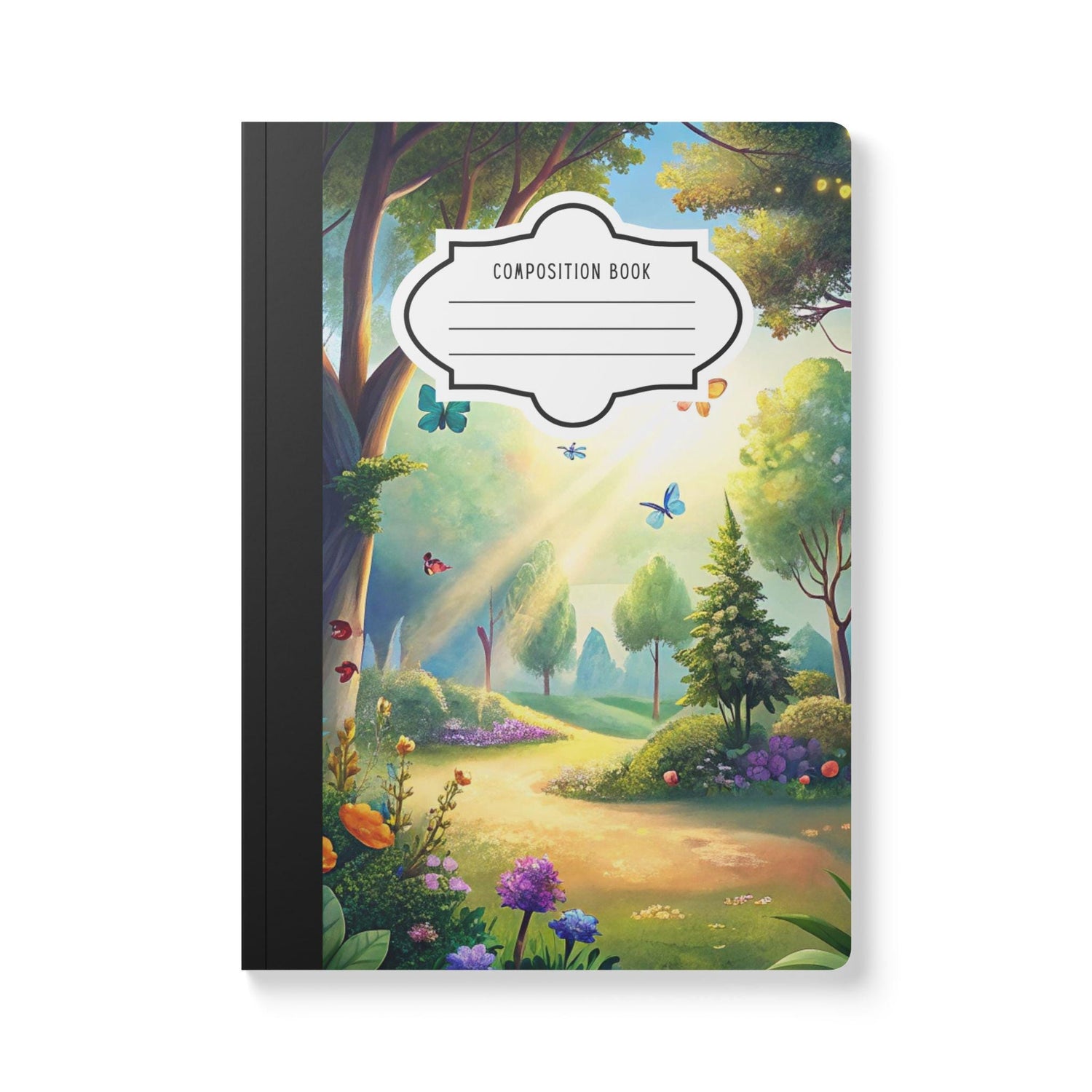 ColorFlow | Sunlit Butterfly Meadow Composition Notebook Journal with Floral Design College Ruled Writing Book