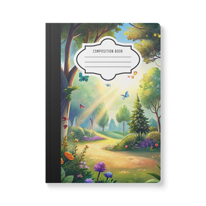 ColorFlow | Sunlit Butterfly Meadow Composition Notebook Journal with Floral Design College Ruled Writing Book