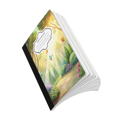 ColorFlow | Butterfly Pathway Journal Composition Notebook with Botanical Garden Design College Ruled Paper