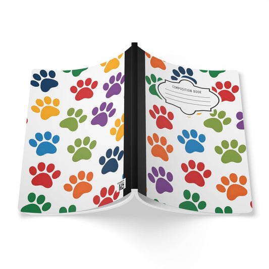Colorful Paw Print Composition Notebook: Animal Lover Journal