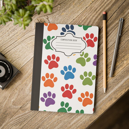 Colorful Paw Print Composition Notebook: Animal Lover Journal