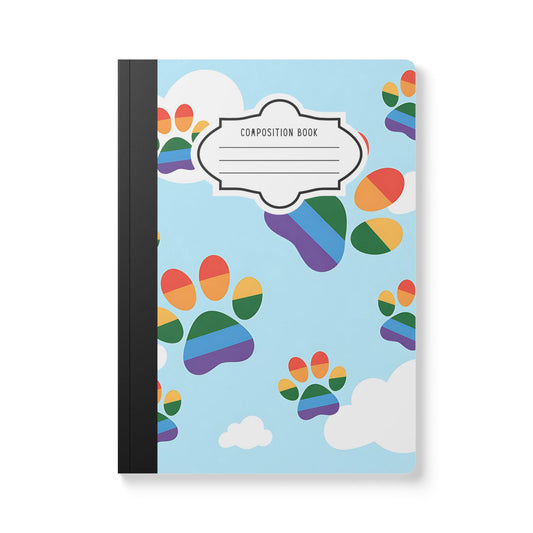 Rainbow Paw Print Notebook: Cloud Art Journal for Animal Lovers