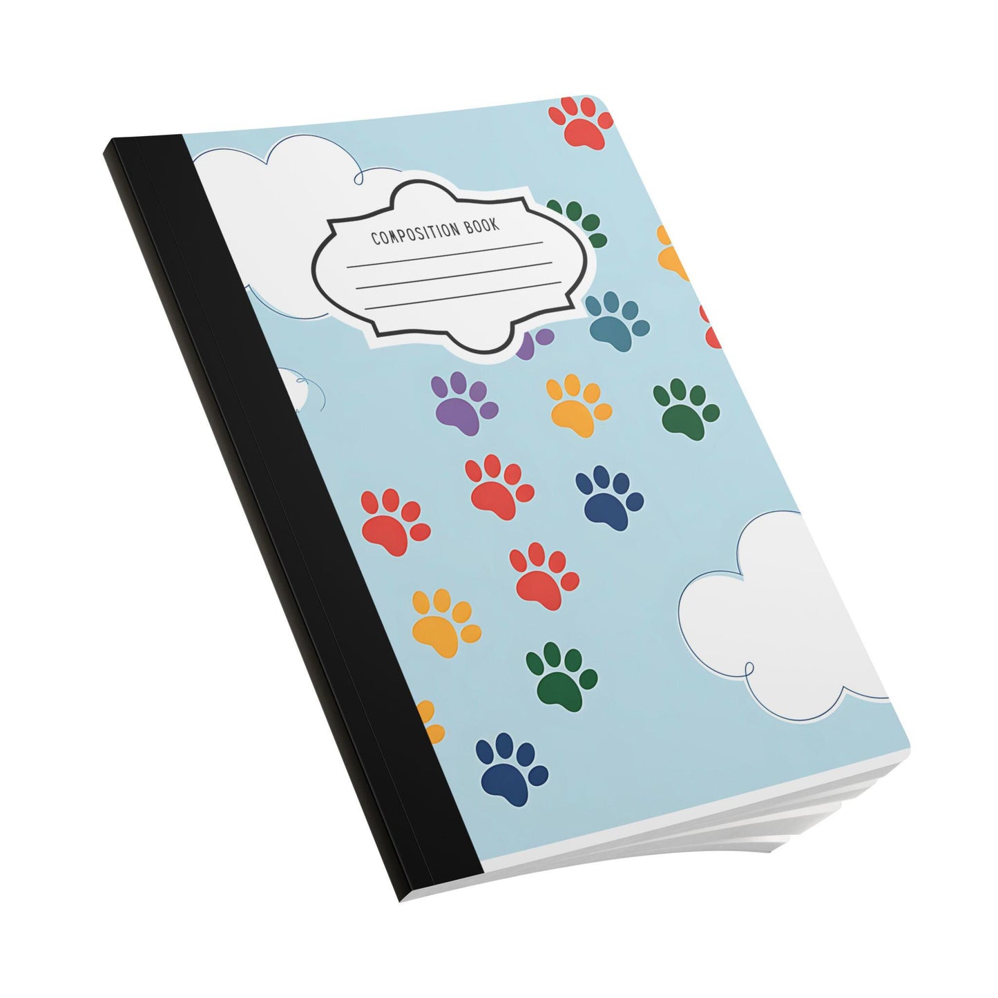Rainbow Paw Print Composition Notebook: College Ruled or Mini