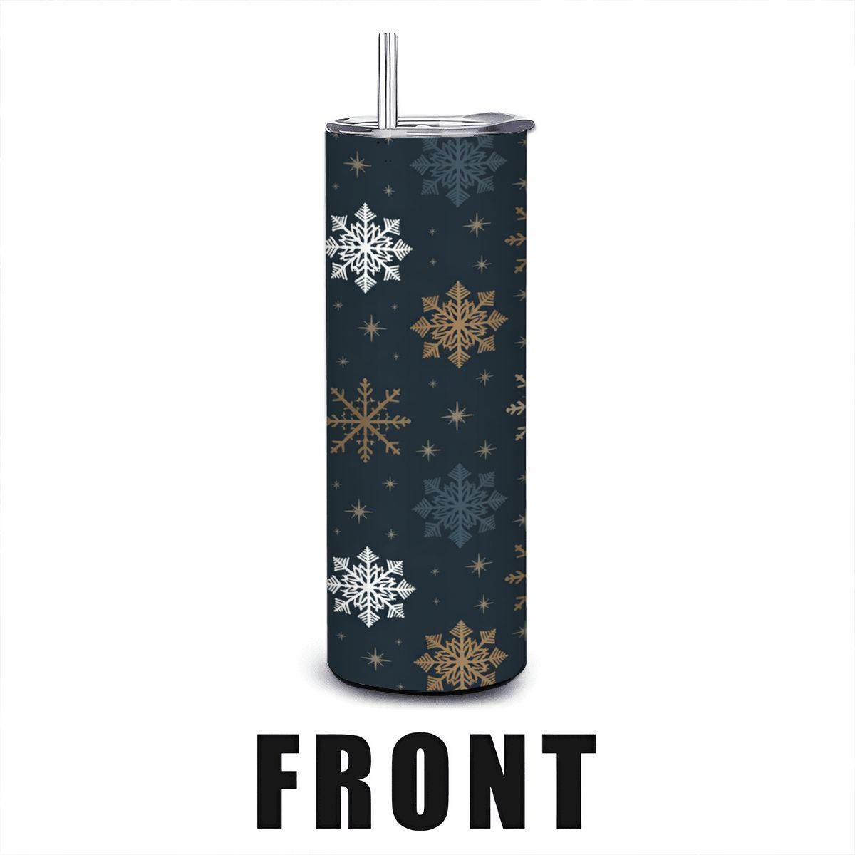 Midnight Snowfall Tumbler: 20oz Insulated Stainless Steel Winter Cup