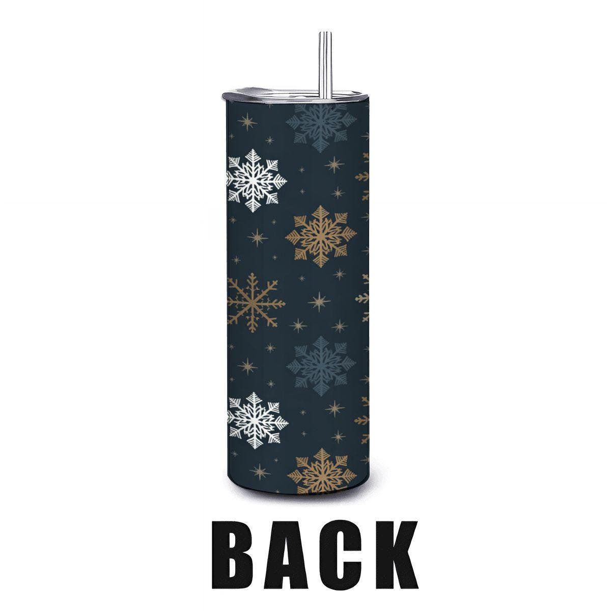 Midnight Snowfall Tumbler: 20oz Insulated Stainless Steel Winter Cup
