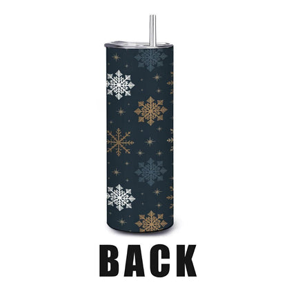 Midnight Snowfall Tumbler: 20oz Insulated Stainless Steel Winter Cup