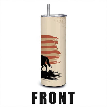 Cowboy American Flag Tumbler: 20oz Stainless Steel Western Cup