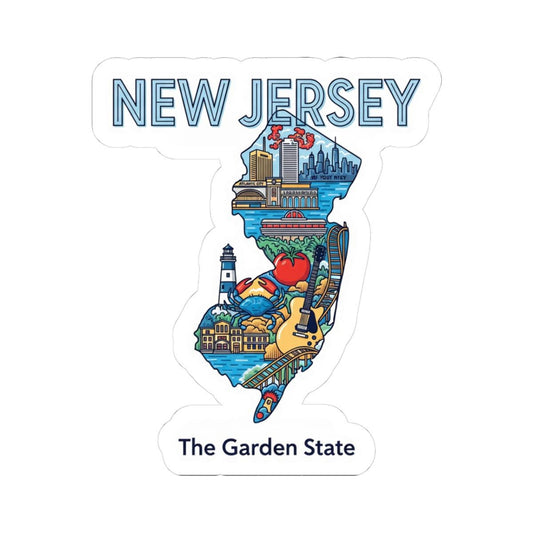 New Jersey Vinyl Sticker: Garden State Art Decal, Waterproof