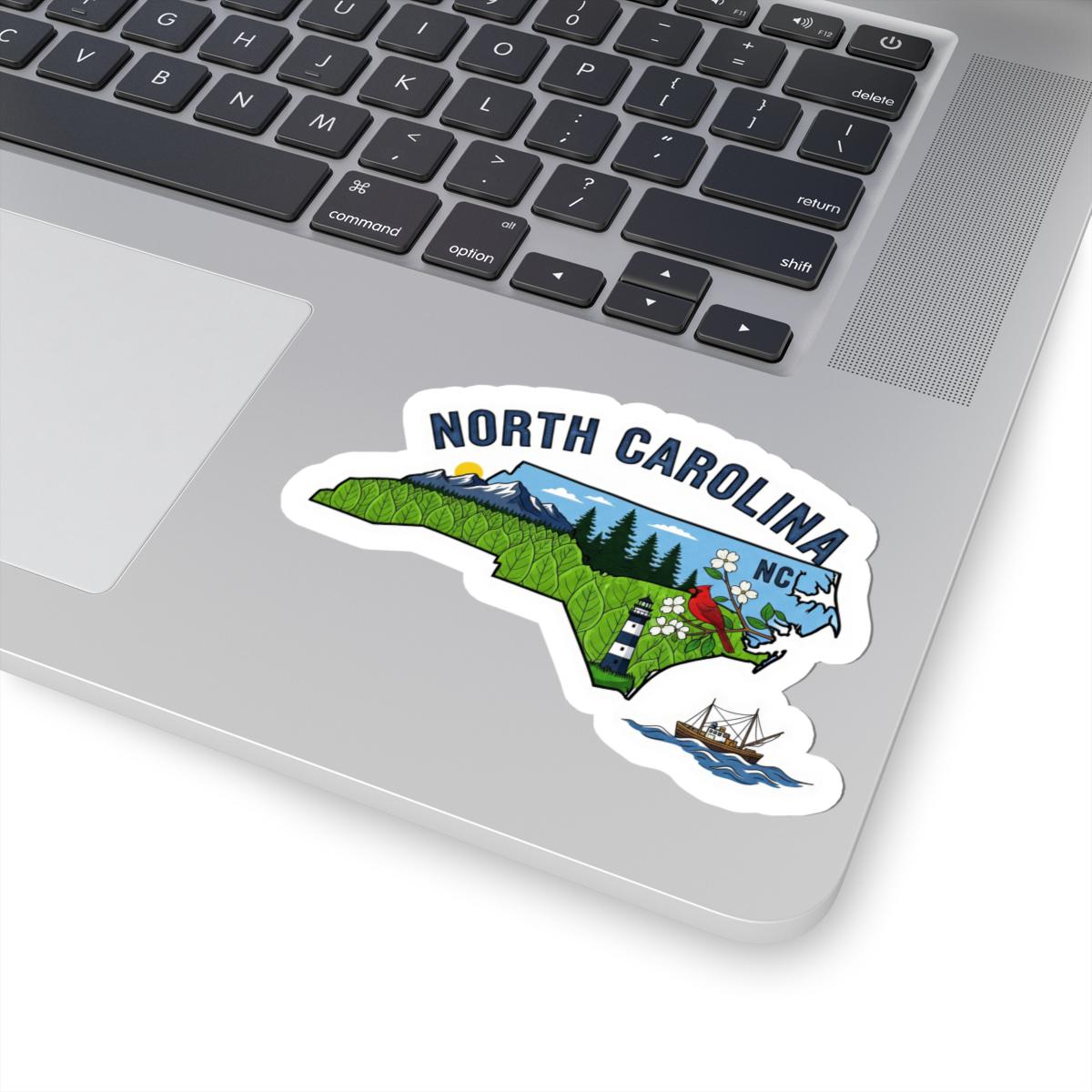 North Carolina Vinyl Sticker: USA Made Waterproof State Decal