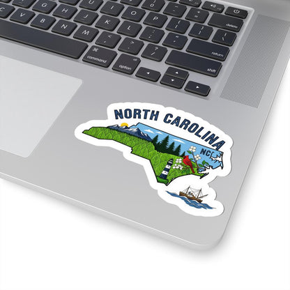 North Carolina Vinyl Sticker: USA Made Waterproof State Decal