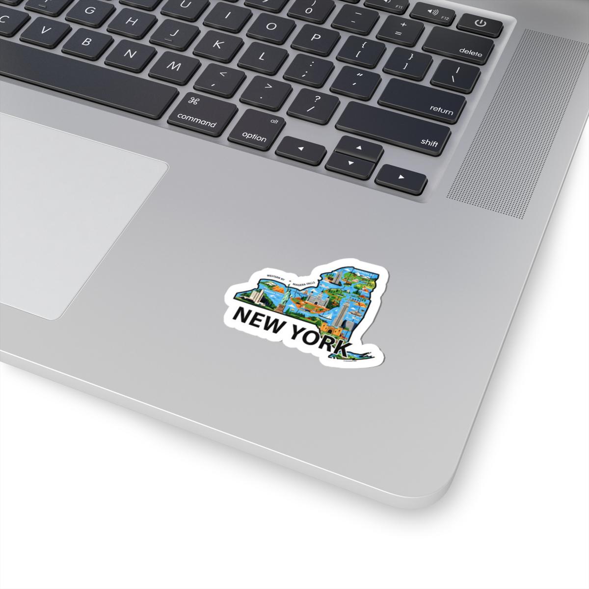 New York State Vinyl Sticker: Waterproof NY City Art Decal