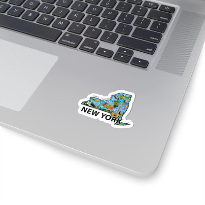 New York State Vinyl Sticker: Waterproof NY City Art Decal