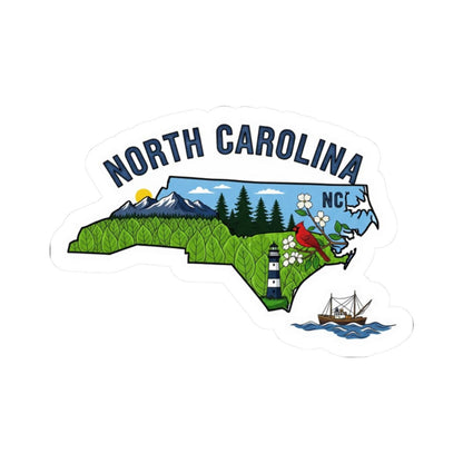 North Carolina Vinyl Sticker: USA Made Waterproof State Decal