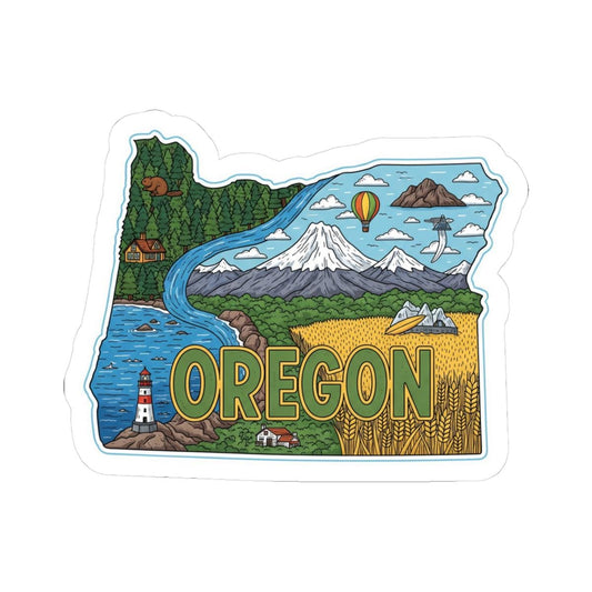 ColorFlow | Oregon Vinyl Sticker Pack | Pacific Northwest Art | Waterproof Glossy Matte Holographic | Multiple Sizes