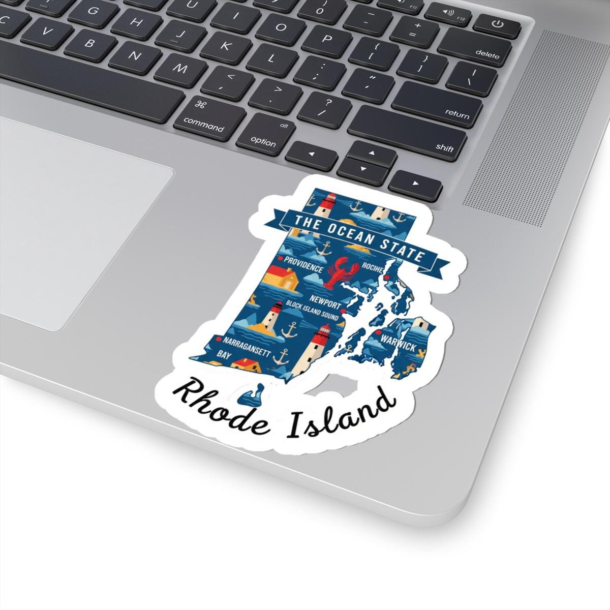 ColorFlow | Rhode Island Vinyl Sticker Pack | The Ocean State Art Lighthouses Lobster | Waterproof Glossy Matte Holographic