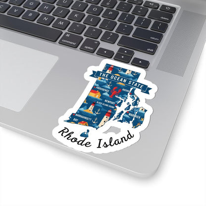 ColorFlow | Rhode Island Vinyl Sticker Pack | The Ocean State Art Lighthouses Lobster | Waterproof Glossy Matte Holographic