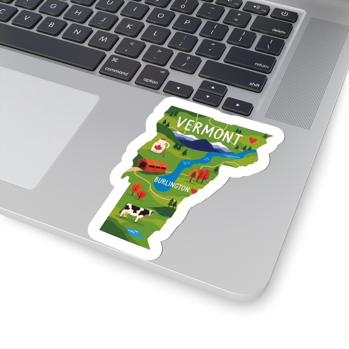 ColorFlow | Vermont Vinyl Sticker Pack | Maple Syrup Cow Covered Bridge Art | Waterproof Glossy Matte Holographic