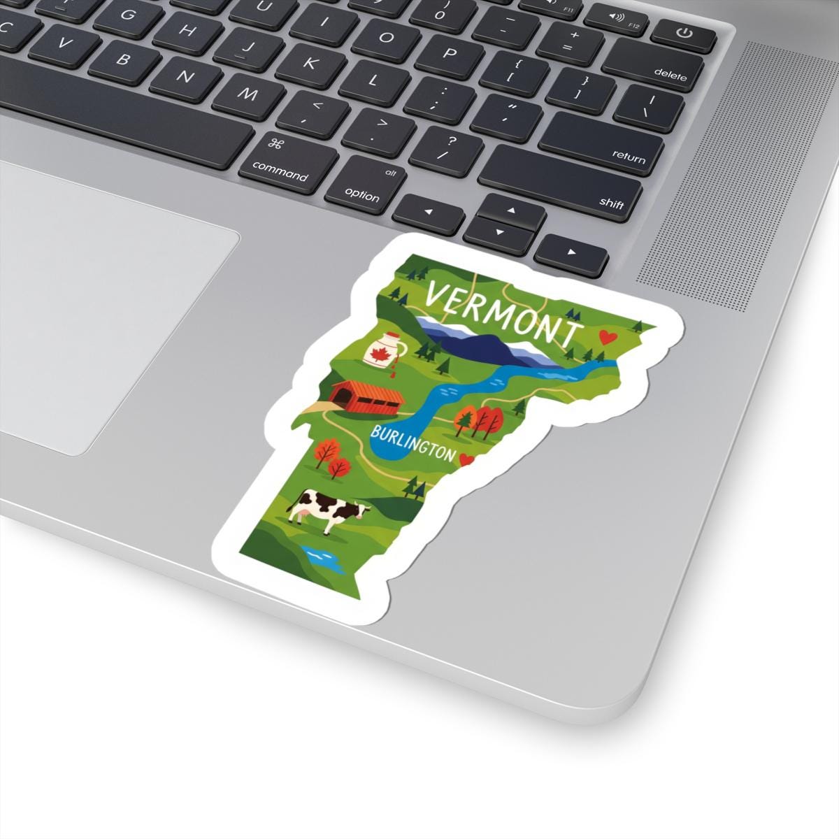 ColorFlow | Vermont Vinyl Sticker Pack | Maple Syrup Cow Covered Bridge Art | Waterproof Glossy Matte Holographic