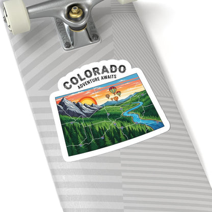 ColorFlow | Colorado Vinyl Sticker Pack | Adventure Awaits Mountains River Art | Waterproof Glossy Matte Holographic