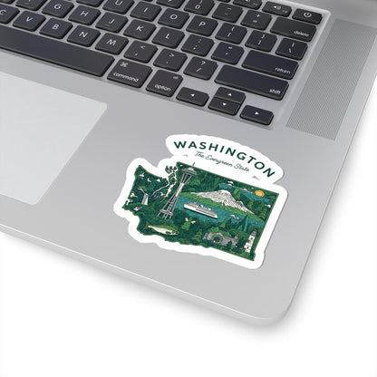 ColorFlow | Washington Vinyl Sticker Pack | Evergreen State Space Needle Mt Rainier | Waterproof Glossy Matte Holographic