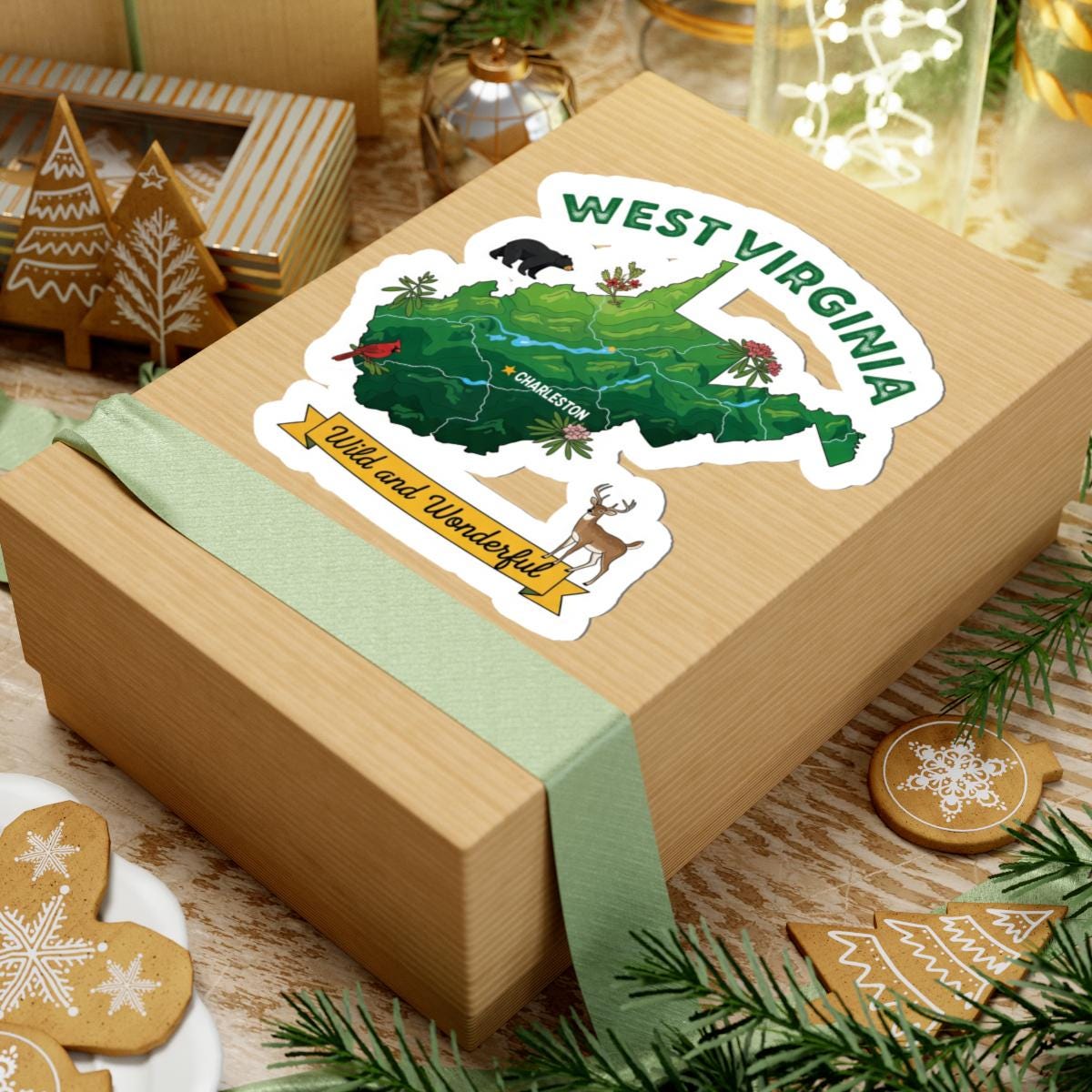 ColorFlow | West Virginia Vinyl Sticker Pack | Wild and Wonderful Art Bear Deer | Waterproof Glossy Matte Holographic