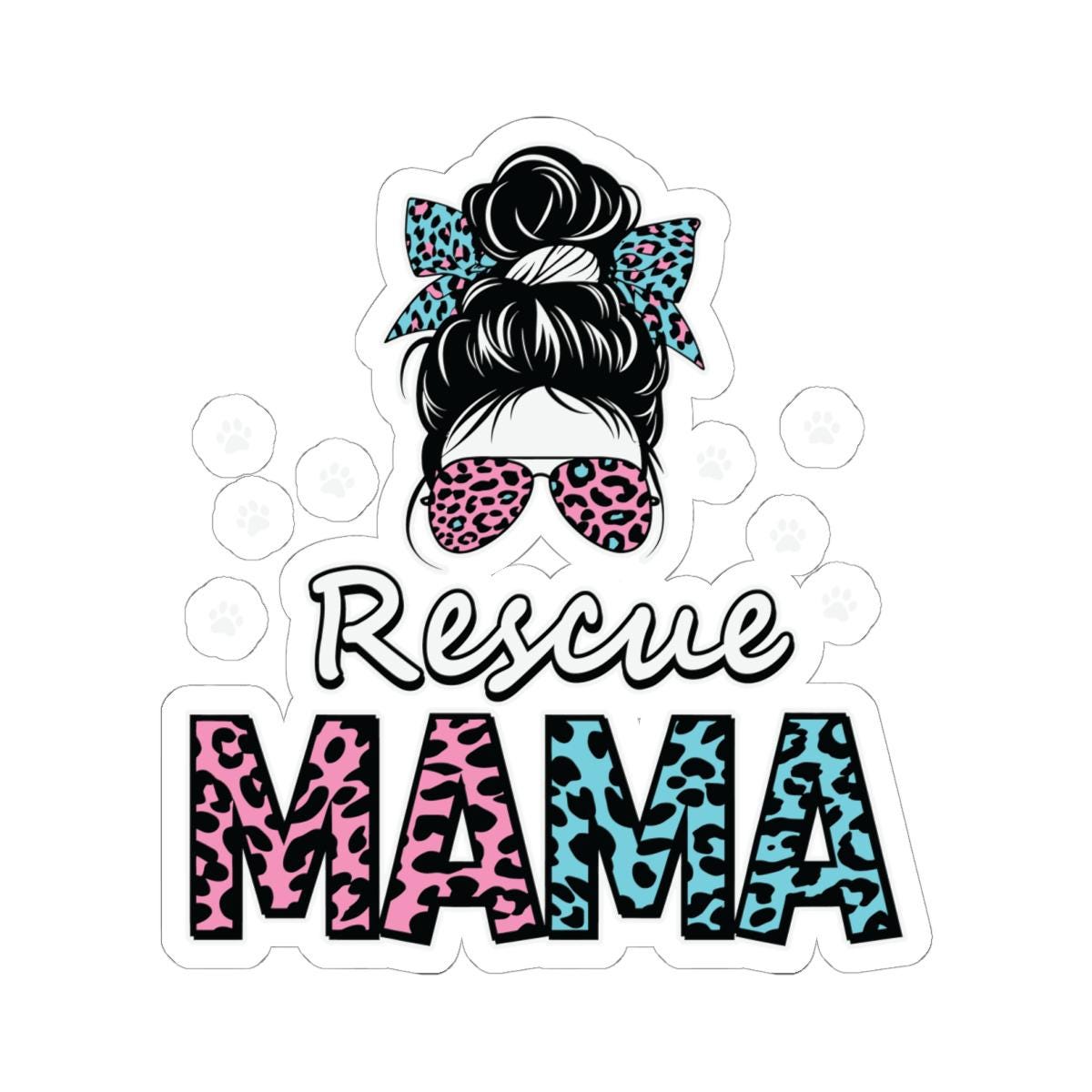 ColorFlow | Rescue Mama Vinyl Sticker | Cute Animal Rescue Art Sticker | Dog Mom Gift | Waterproof Sticker Pack | Premium Decal