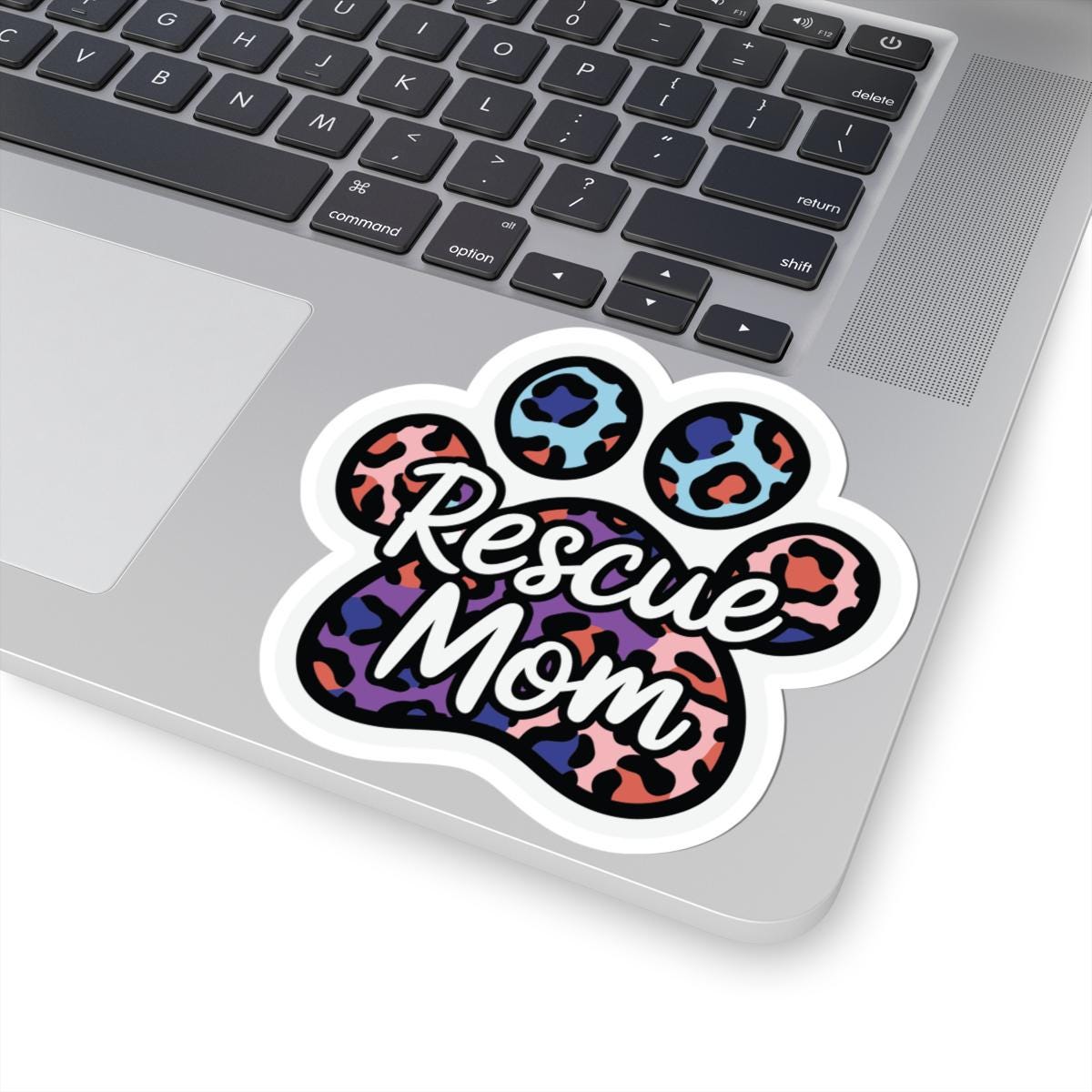 ColorFlow | Rescue Mom Vinyl Sticker | Animal Rescue Paw Art Sticker | Dog Mom Gift | Waterproof Sticker Pack | Premium Decal