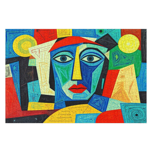ColorFlow | Sunlit Muse Wooden Puzzle | Picasso Inspired Bright Face Art Jigsaw | Abstract Wood Puzzle for Gifting