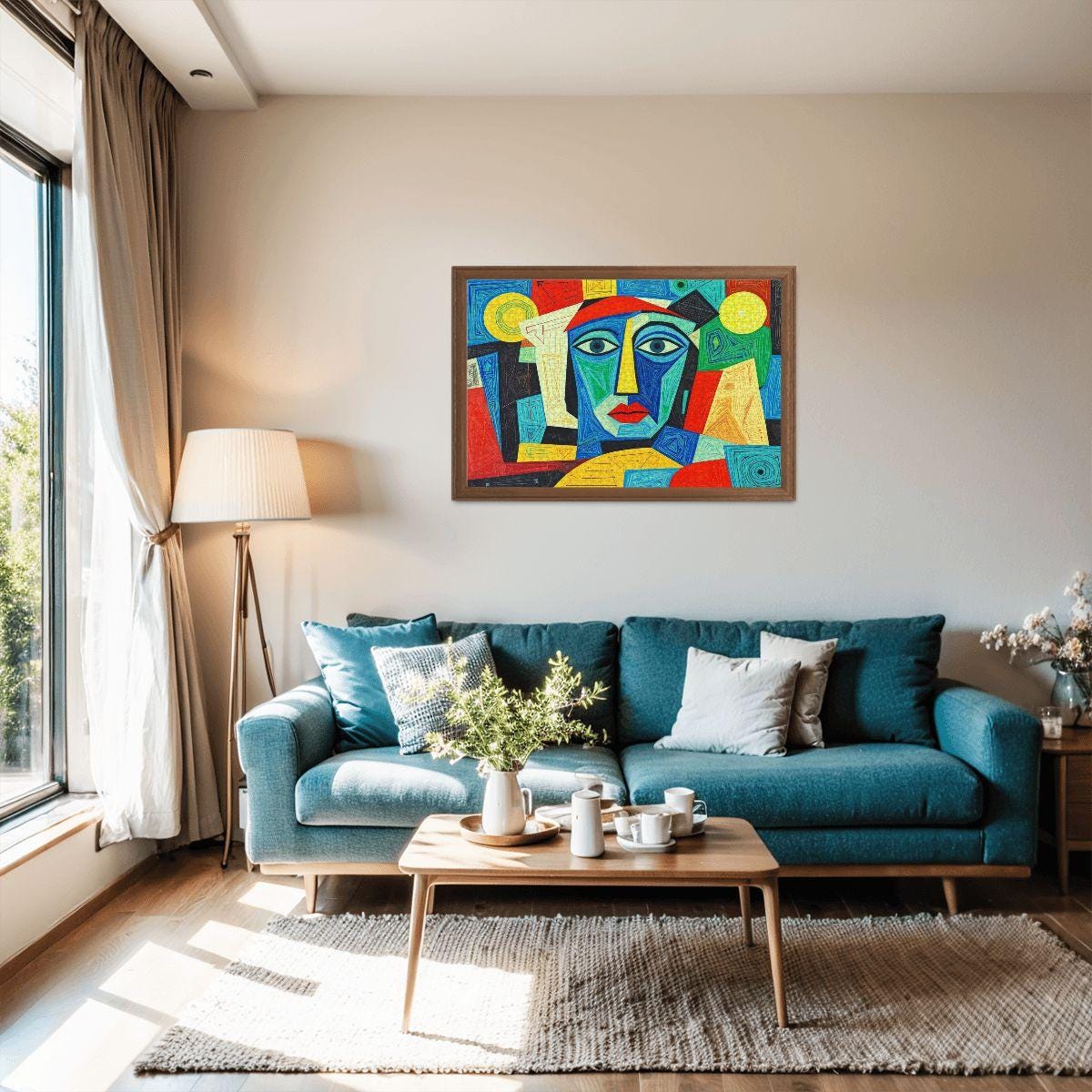 ColorFlow | Sunlit Muse Wooden Puzzle | Picasso Inspired Bright Face Art Jigsaw | Abstract Wood Puzzle for Gifting