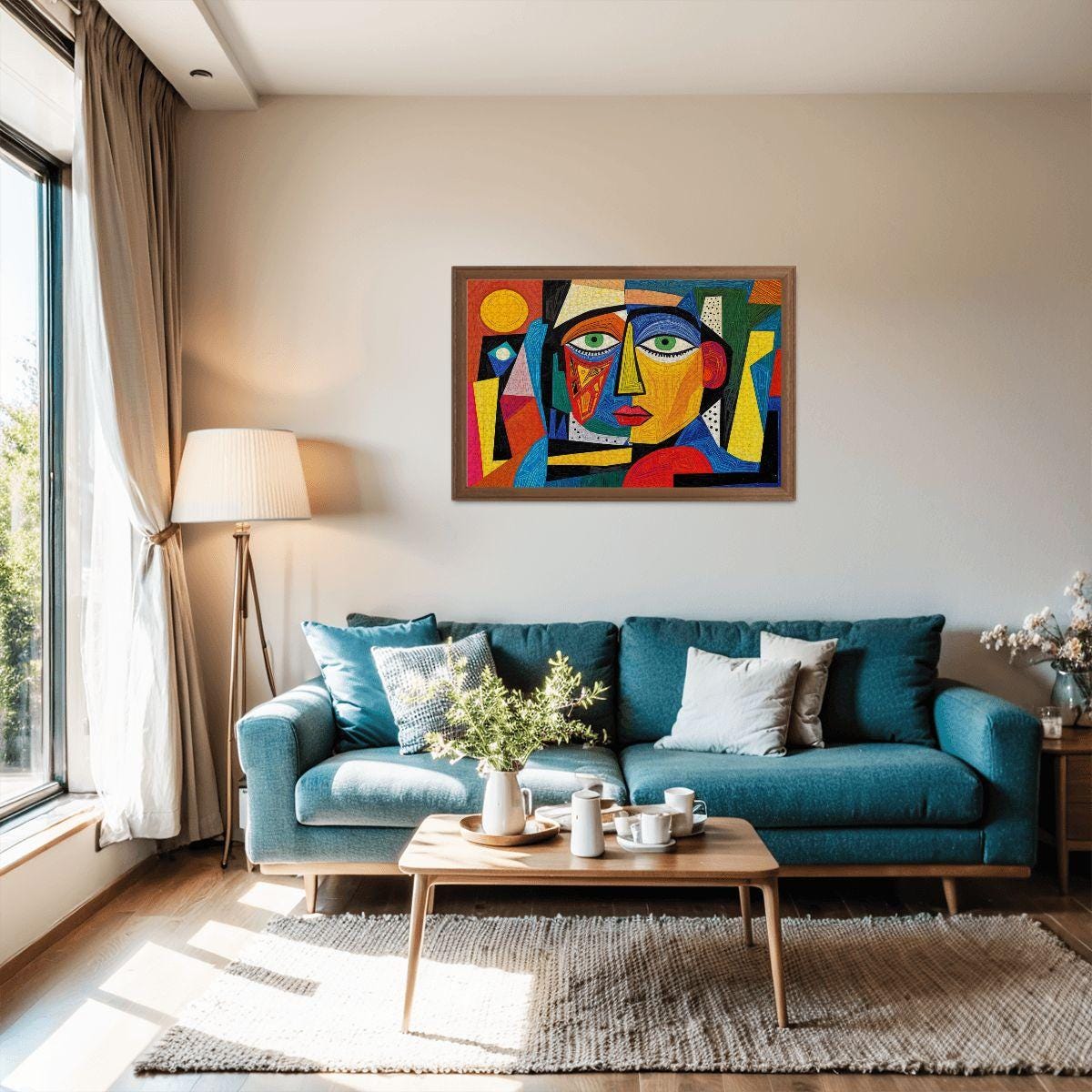 ColorFlow | Spectrum Muse Wooden Puzzle | Picasso Inspired Colorful Face Jigsaw | Modern Abstract Wood Puzzle