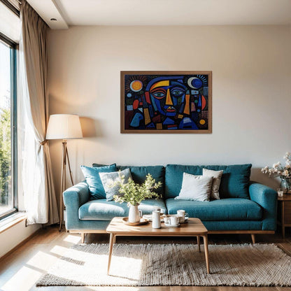 ColorFlow | Nocturne Geometry Wooden Puzzle | Picasso Inspired Night Abstract Jigsaw | Modern Art Wood Puzzle Gift