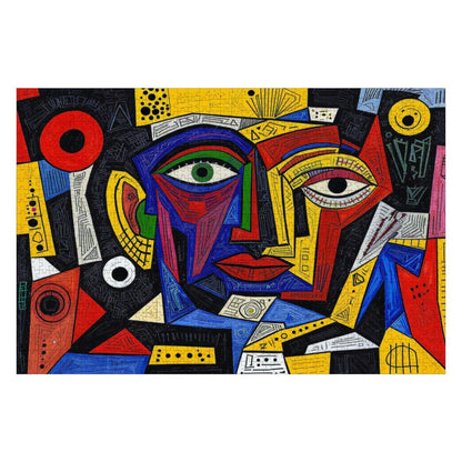 ColorFlow | Abstract Melody Wooden Puzzle | Picasso Inspired Vibrant Face Jigsaw | Modern Art Wood Puzzle Gift