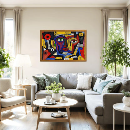 ColorFlow | Abstract Melody Wooden Puzzle | Picasso Inspired Vibrant Face Jigsaw | Modern Art Wood Puzzle Gift