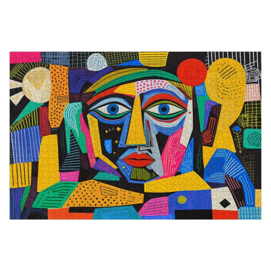 ColorFlow | Radiant Mosaic Wooden Puzzle | Picasso Inspired Colorful Abstract Jigsaw | Modern Art Wood Puzzle Gift