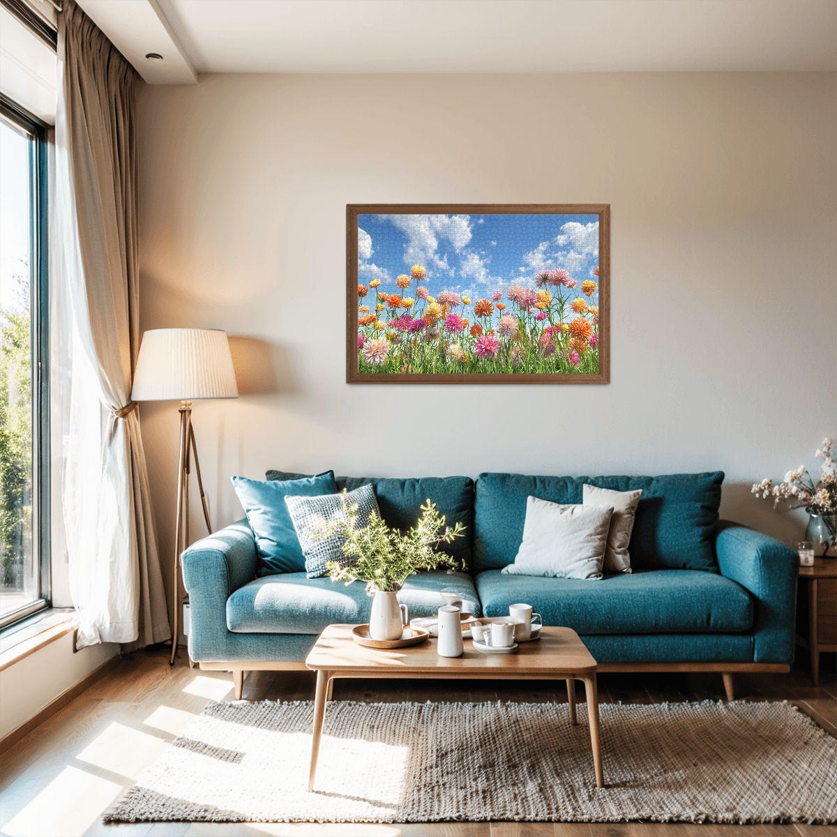 ColorFlow | Wooden Jigsaw Puzzle | Wildflower Meadow Art Wood Puzzle for Adults and Kids | Relaxing  Puzzle Gift