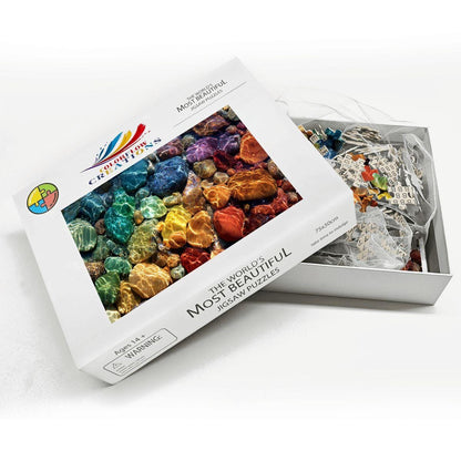 ColorFlow | Wooden Jigsaw Puzzle | Rainbow River Stones Art Wood Puzzle for Adults and Kids | Relaxing  Puzzle