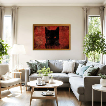 ColorFlow | Wooden Jigsaw Puzzle | Black Cat Red Art Wood Puzzle for Adults and Kids | Relaxing  Puzzle Gift