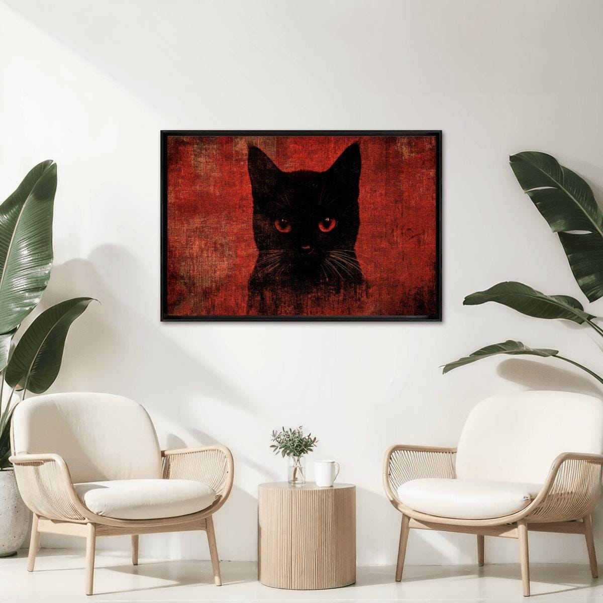 ColorFlow | Wooden Jigsaw Puzzle | Black Cat Red Art Wood Puzzle for Adults and Kids | Relaxing  Puzzle Gift