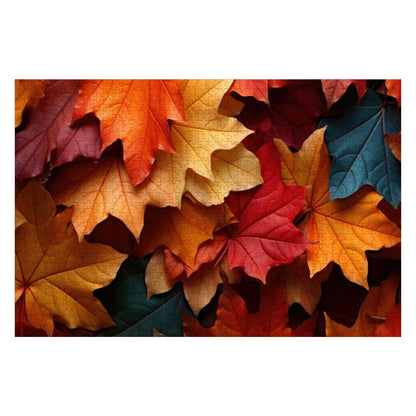 ColorFlow | Wooden Jigsaw Puzzle | Autumn Maple Leaves Art Wood Puzzle for Adults and Kids | Relaxing  Gift
