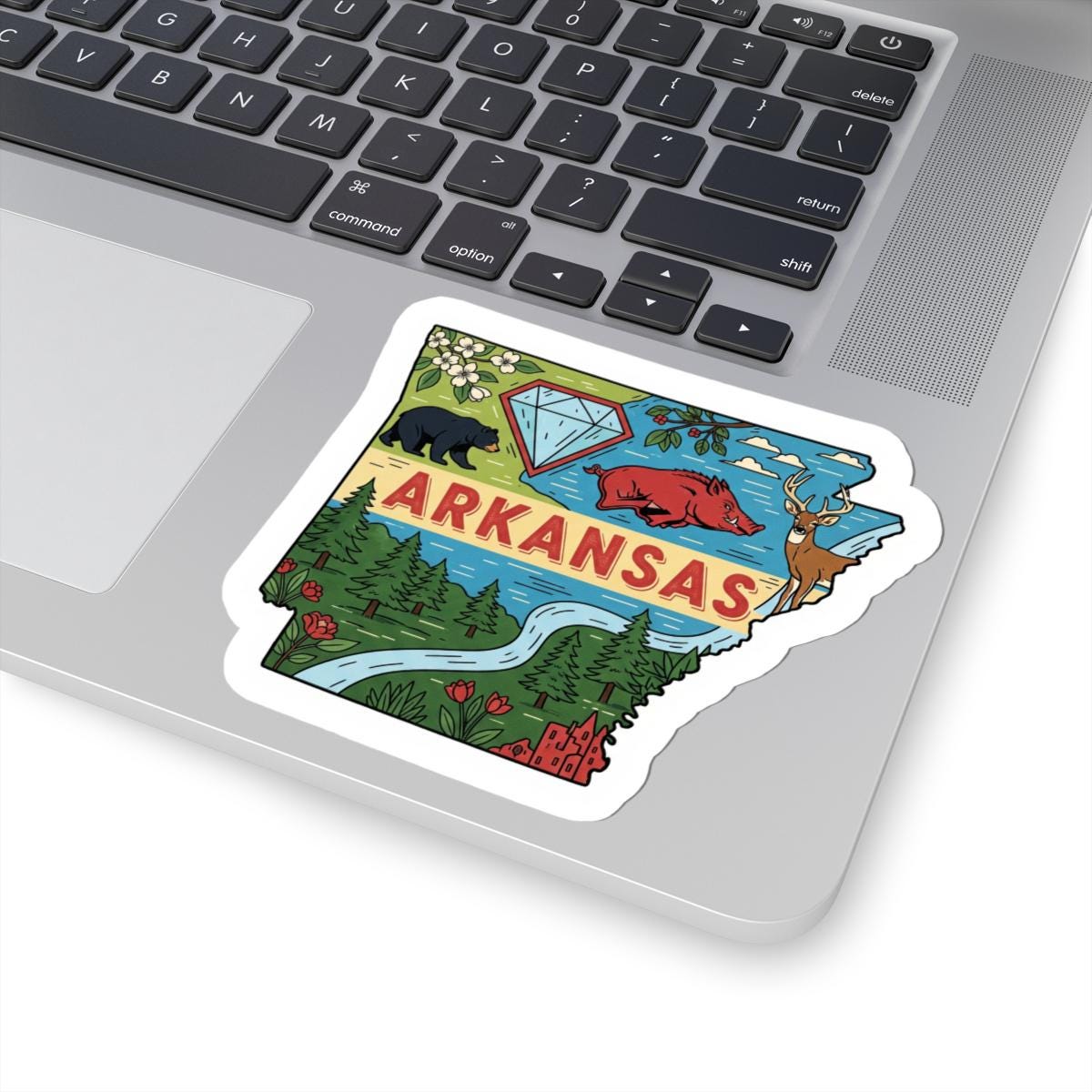 ColorFlow | Arkansas Vinyl Sticker | Waterproof Durable State Decal | Made in USA | Unique Art | Laptop Water Bottle