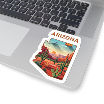 ColorFlow | Arizona Vinyl Sticker | Waterproof Durable State Decal | Made in USA | Desert Art | Laptop Water Bottle