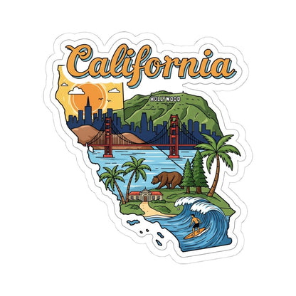 ColorFlow | California Vinyl Sticker | Waterproof Durable Decal | Golden State Art | Made in USA | Laptop Water Bottle