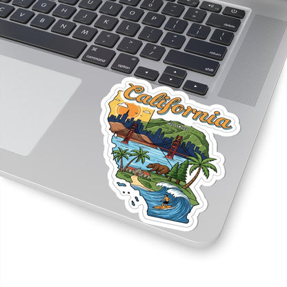 ColorFlow | California Vinyl Sticker | Waterproof Durable Decal | Golden State Art | Made in USA | Laptop Water Bottle
