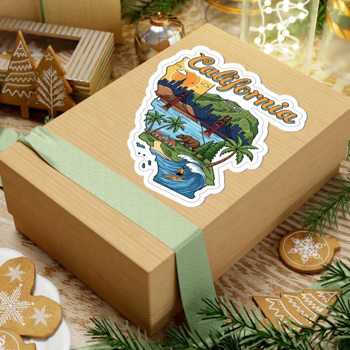 ColorFlow | California Vinyl Sticker | Waterproof Durable Decal | Golden State Art | Made in USA | Laptop Water Bottle