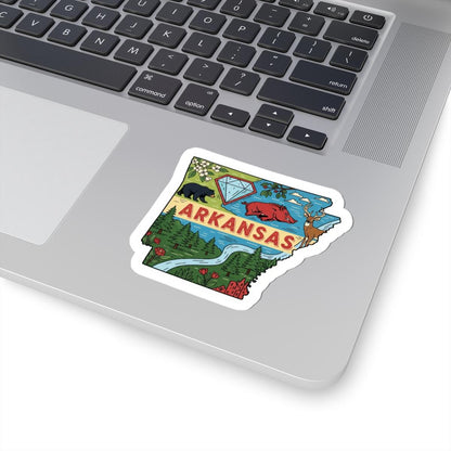 ColorFlow | Arkansas Vinyl Sticker | Waterproof Durable State Decal | Made in USA | Unique Art | Laptop Water Bottle