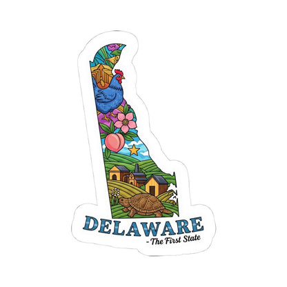 ColorFlow | Delaware Vinyl Sticker | The First State Decal | Waterproof Durable | Made in USA | Cute Art | Laptop Water Bottle
