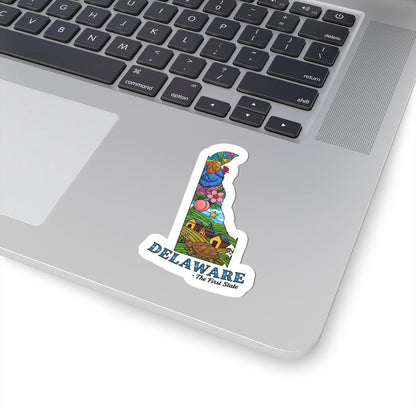 ColorFlow | Delaware Vinyl Sticker | The First State Decal | Waterproof Durable | Made in USA | Cute Art | Laptop Water Bottle