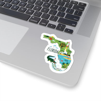 ColorFlow | Florida Vinyl Sticker | Durable Waterproof State Decal | Made in USA | Beach Art | Laptop Water Bottle