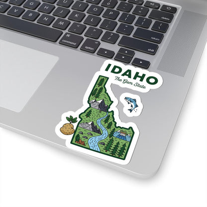 ColorFlow | Idaho Vinyl Sticker | The Gem State Decal | Waterproof Durable | Made in USA | Nature Art | Laptop Water Bottle