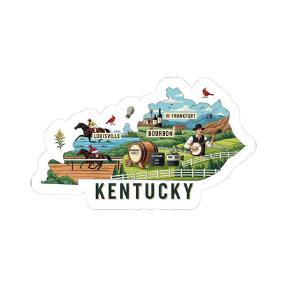 ColorFlow | Kentucky Vinyl Sticker | Waterproof State Decal | Durable Art | Made in USA | Horse Bourbon | Laptop Water Bottle